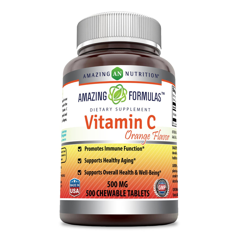 Amazing Formulas Vitamin C Orange Flavor 500 Mg 500 Chewable Tablets