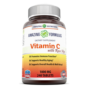 
                
                    Load image into Gallery viewer, Amazing Formulas Vitamin C with Rose Hips 1000 Mg 240 Tablets
                
            