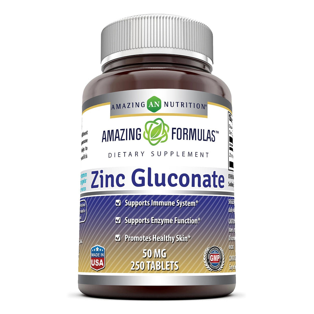 
                
                    Load image into Gallery viewer, Amazing Formulas Zinc Gluconate - 50 mg, 250 Tablets
                
            