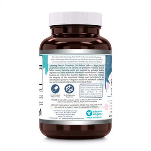 Amazing Flora Probiotic 30 Billion CFU 10 Probiotic Strains 60 Veggie Capsules
