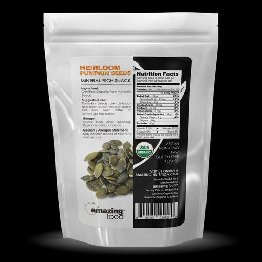 Amazing Food Organic Heirloom Pumpkin Seeds 2 Lbs