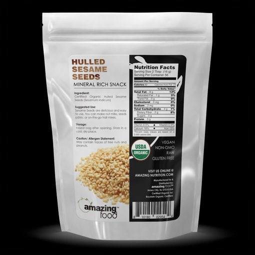 Amazing Food Organic Hulled Sesame Seeds 2 Lb