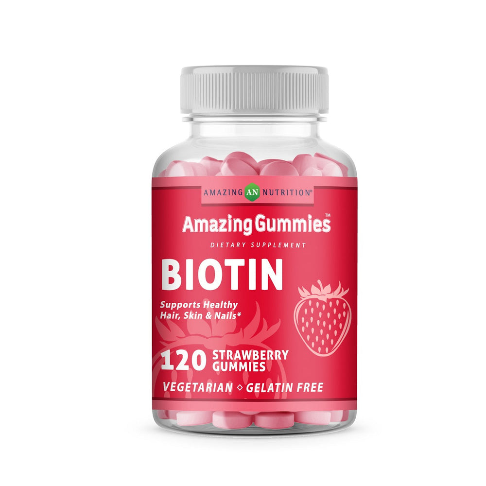 
                
                    Load image into Gallery viewer, Amazing Nutrition Amazing Gummies Biotin - 120 Strawberry Gummies
                
            