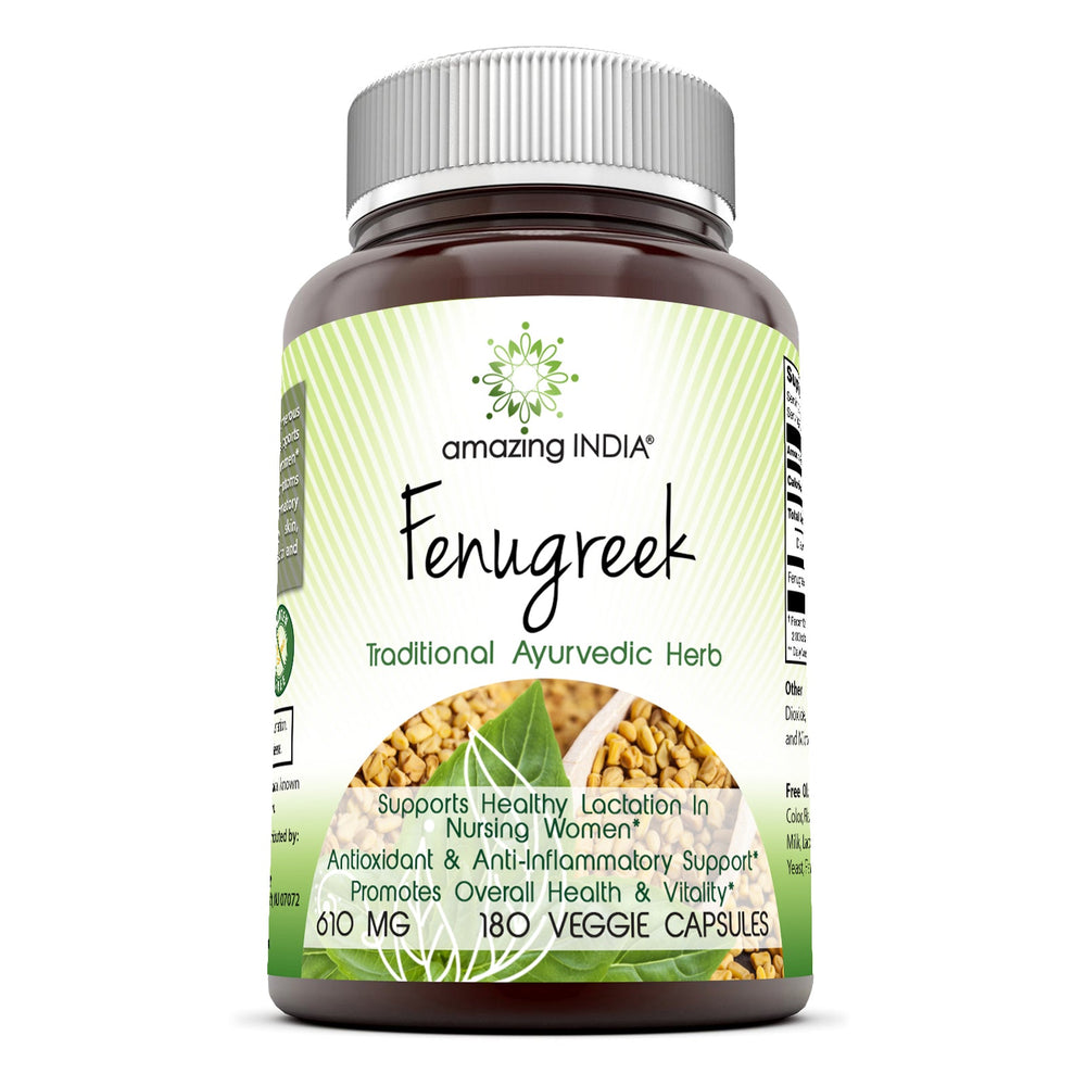 Amazing India Fenugreek 610 Mg 180 Veggie Capsules