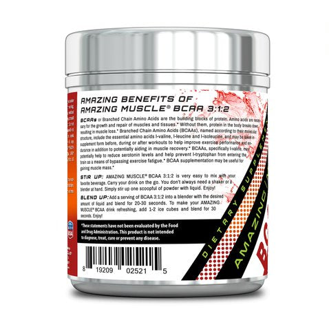 
                
                    Load image into Gallery viewer, Amazing Muscle BCAA - 3:1:2 Branched Chain Amino Acid 0.94 lbs. - Approx. 60 servings (Fruit Punch)
                
            
