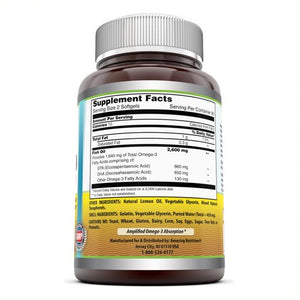Amazing Omega 3 Fish Oil 1300 Mg 180 Softgels