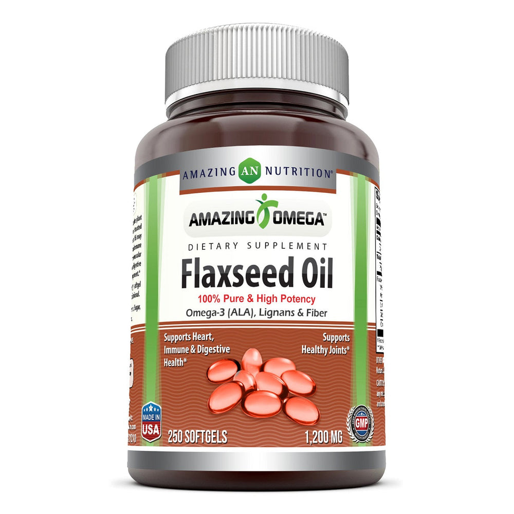 Amazing Omega Flaxseed Seed Oil | 1200mg 250srvgs
