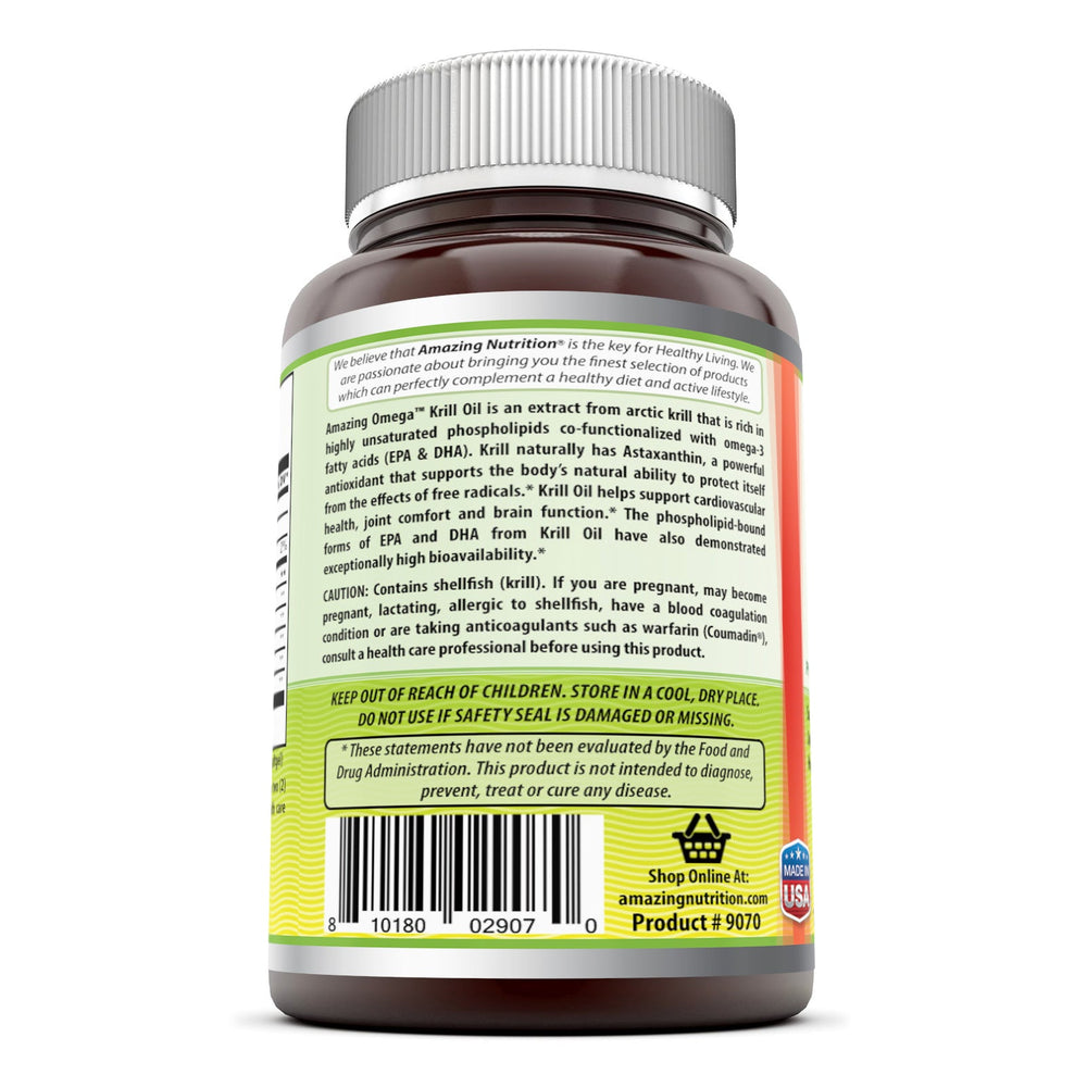 
                
                    Load image into Gallery viewer, Amazing Omega Krill Oil with Omega 3s EPA, DHA  1000mg per Serving, 120 softgels
                
            