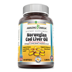 Amazing Omega Norwegian Cod Liver Oil | 1000mg 120srvgs, Orange