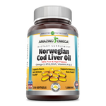 Amazing Omega Norwegian Cod Liver Oil | 1000mg 250srvgs, Lemon