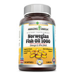 Amazing Omega Norwegian Fish Oil | 1000mg 120srvgs, Lemon