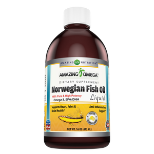 Amazing Omega Norwegian Fish Oil | 16 Fl Oz, Lemon