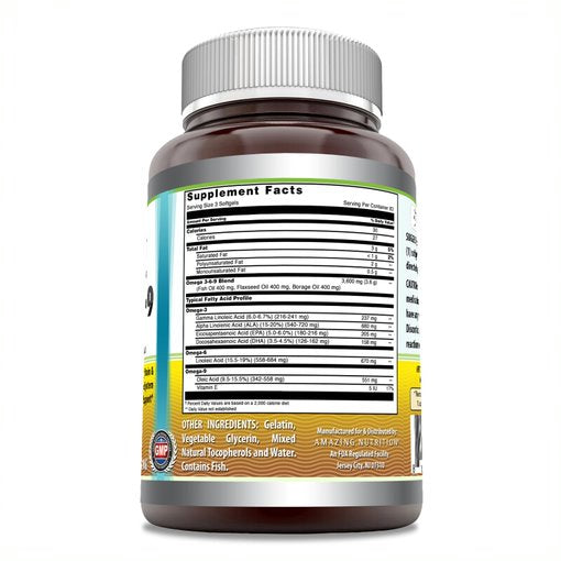 Amazing Omega Omega 3.6.9 1200 Mg 250 Softgels