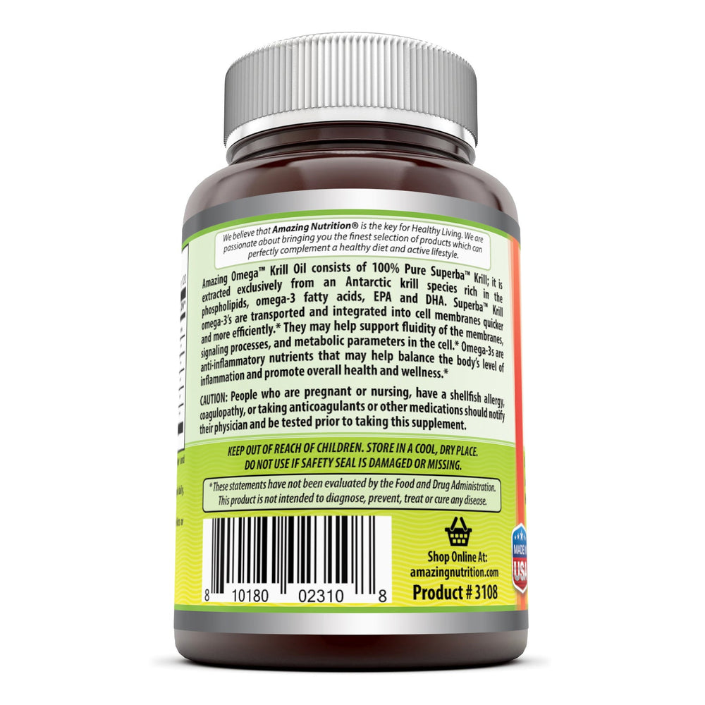 Amazing Omega Superba Krill Oil 500 Mg 120 Softgels