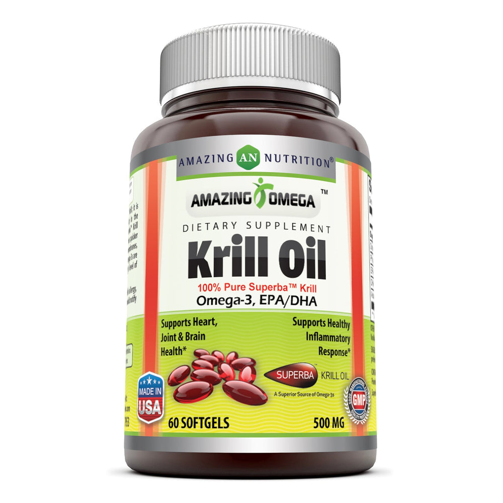 Amazing Omega Superba Krill Oil 500 Mg 60 Softgels