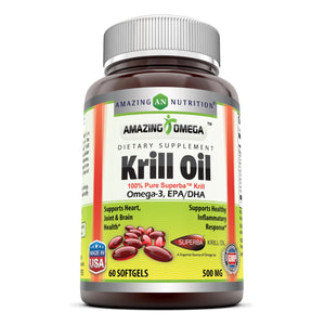 Amazing Omega Superba Krill Oil 500 Mg 60 Softgels