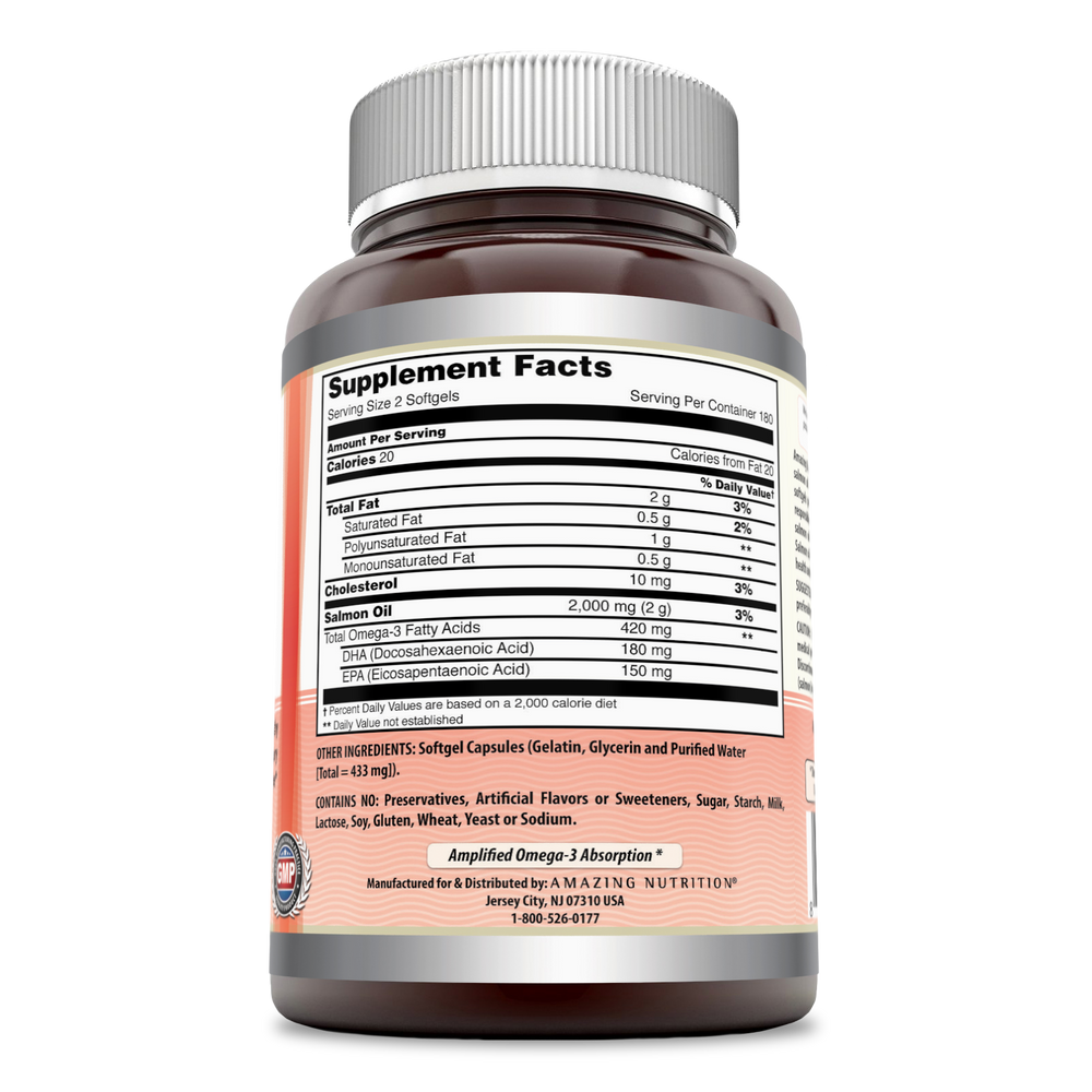 Amazing Omega Wild Alaskan Salmon Oil 1000 Mg 360 Softgels