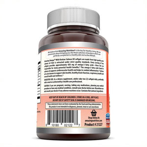Amazing Omega Wild Alaskan Salmon Oil - 2000 mg of Salmon Oil Per Serving, 180 Softgels