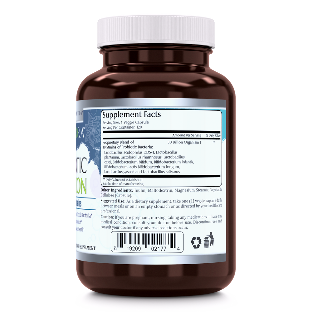 
                
                    Load image into Gallery viewer, Amazing Flora Probiotic 10 Strains 30 Billion 120 Vegetarian Capsules - Amazing Nutrition
                
            