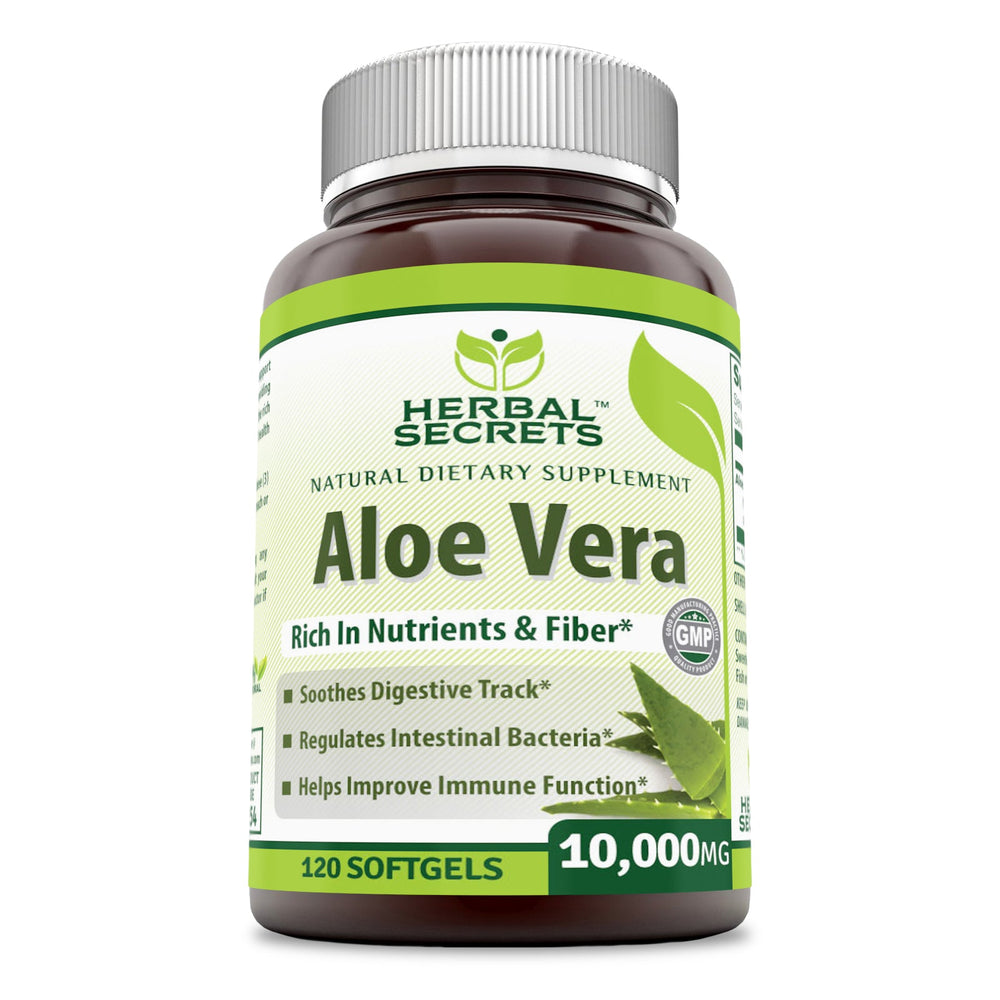 Herbal Secrets Aloe Vera 10000 Mg, 120 Softgels