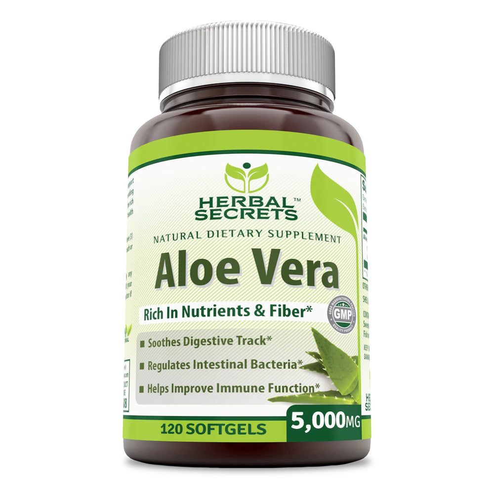 
                
                    Load image into Gallery viewer, Herbal Secrets Aloe Vera 5000 Mg 120 Softgels
                
            
