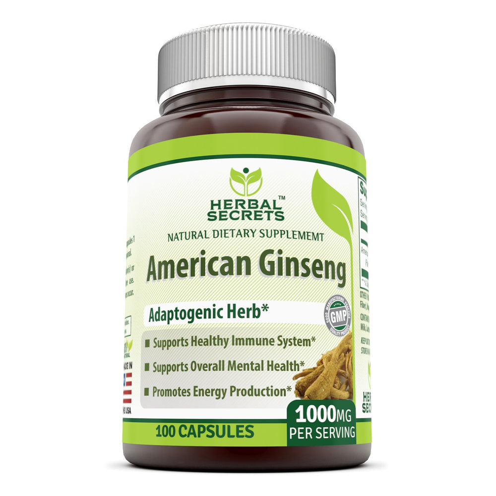 Herbal Secrets American Ginseng | 1000mg Per Serving 100 Capsules