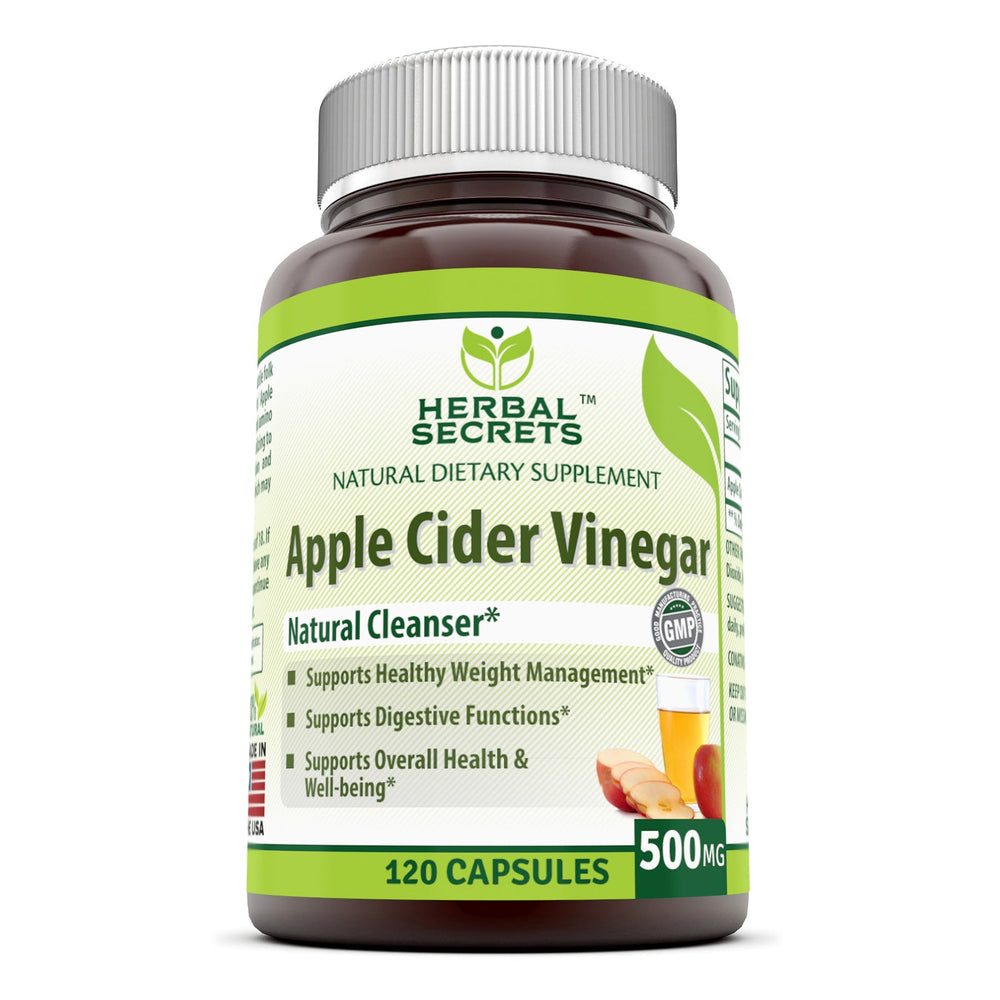 
                
                    Load image into Gallery viewer, Herbal Secrets Apple Cider Vinegar | 500mg 120 Capsules
                
            