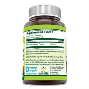 Herbal Secrets Apple Cider Vinegar 500 mg 120 Capsules