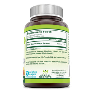Herbal Secrets Apple Cider Vinegar 500 mg 500 Capsules