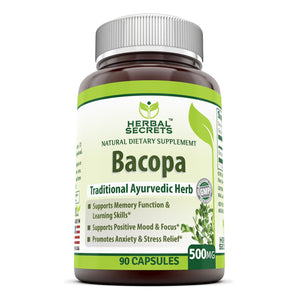Herbal Secrets Bacopa Powder | 500mg 90 Capsules