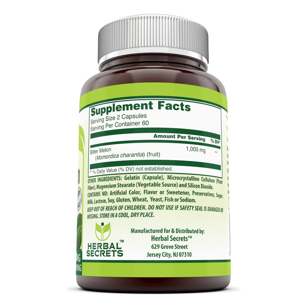 Herbal Secrets Bitter Melon 1000 Mg 120 Capsules