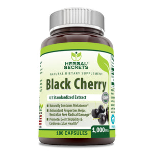 Herbal Secrets Black Cherry 1000 Mg 180 Capsules