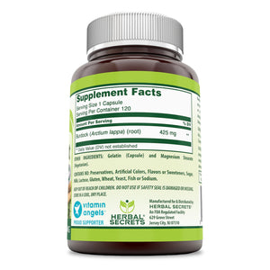 Herbal Secrets Burdock Root 425 Mg 120 Capsules