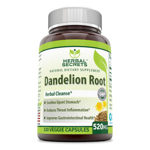 Herbal Secrets Dandelion Root | 520mg 120 Veggie Capsules