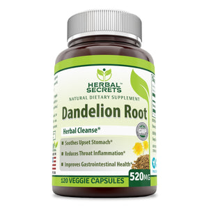 
                
                    Load image into Gallery viewer, Herbal Secrets Dandelion Root | 520mg 120 Veggie Capsules
                
            