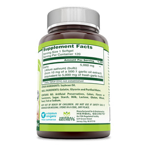 Herbal Secrets Garlic 5000 Mg 120 Softgels