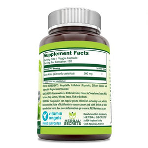Herbal Secrets Gotu Kola 500 Mg 120 Capsules
