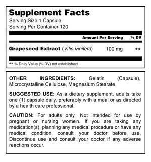 Herbal Secrets Grapeseed Extract 100 Mg 120 Capsules