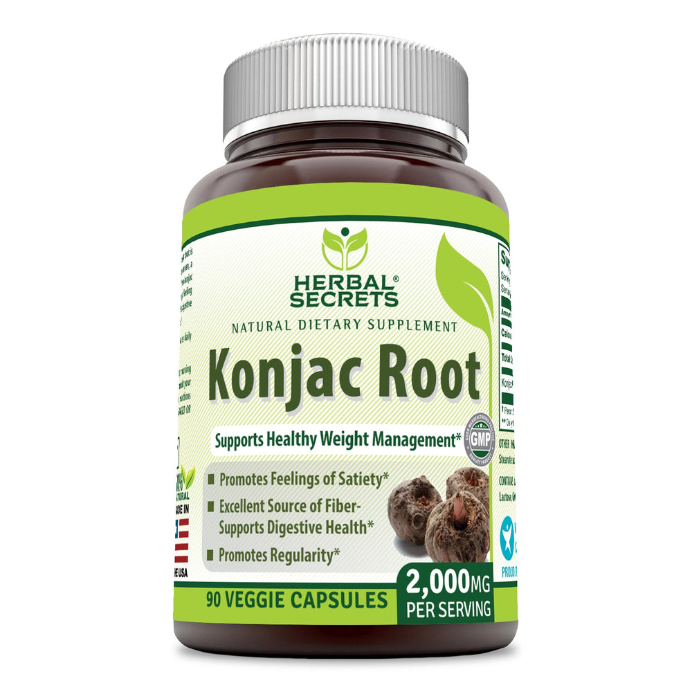 Herbal Secrets Konjac Root | 2000mg 90 Veggie Capsules