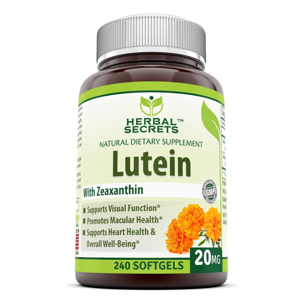 
                
                    Load image into Gallery viewer, Herbal Secrets Lutein with Zeaxanthin 20 Mg 240 Softgels
                
            