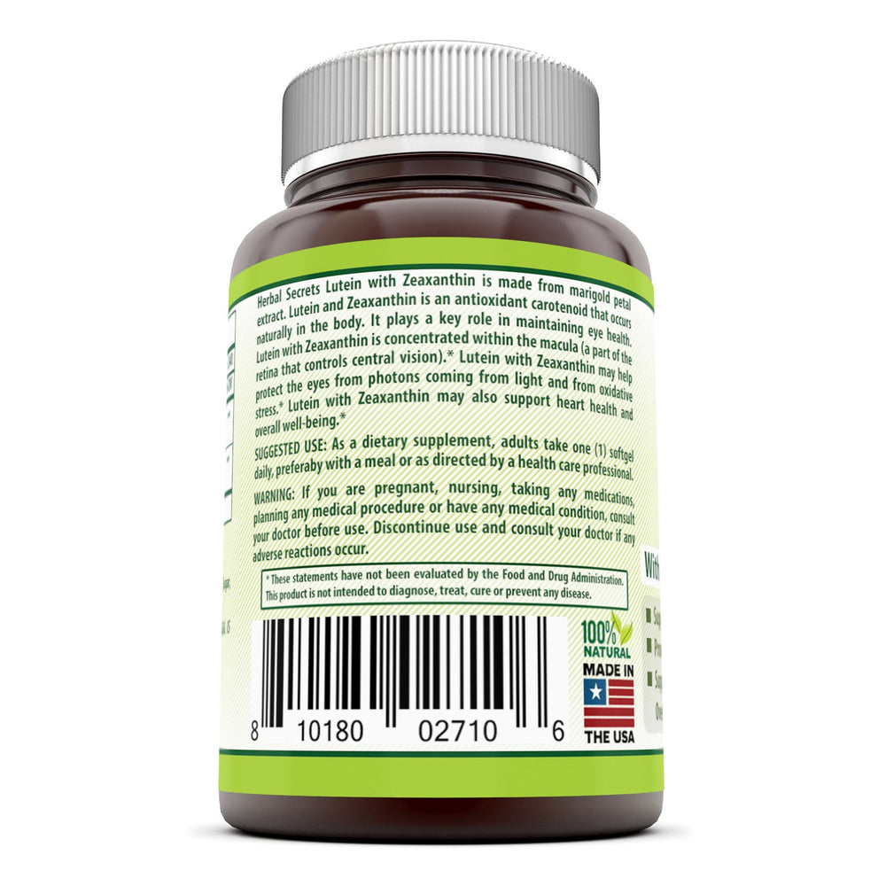 Herbal Secrets Lutein with Zeaxanthin 20 Mg 240 Softgels