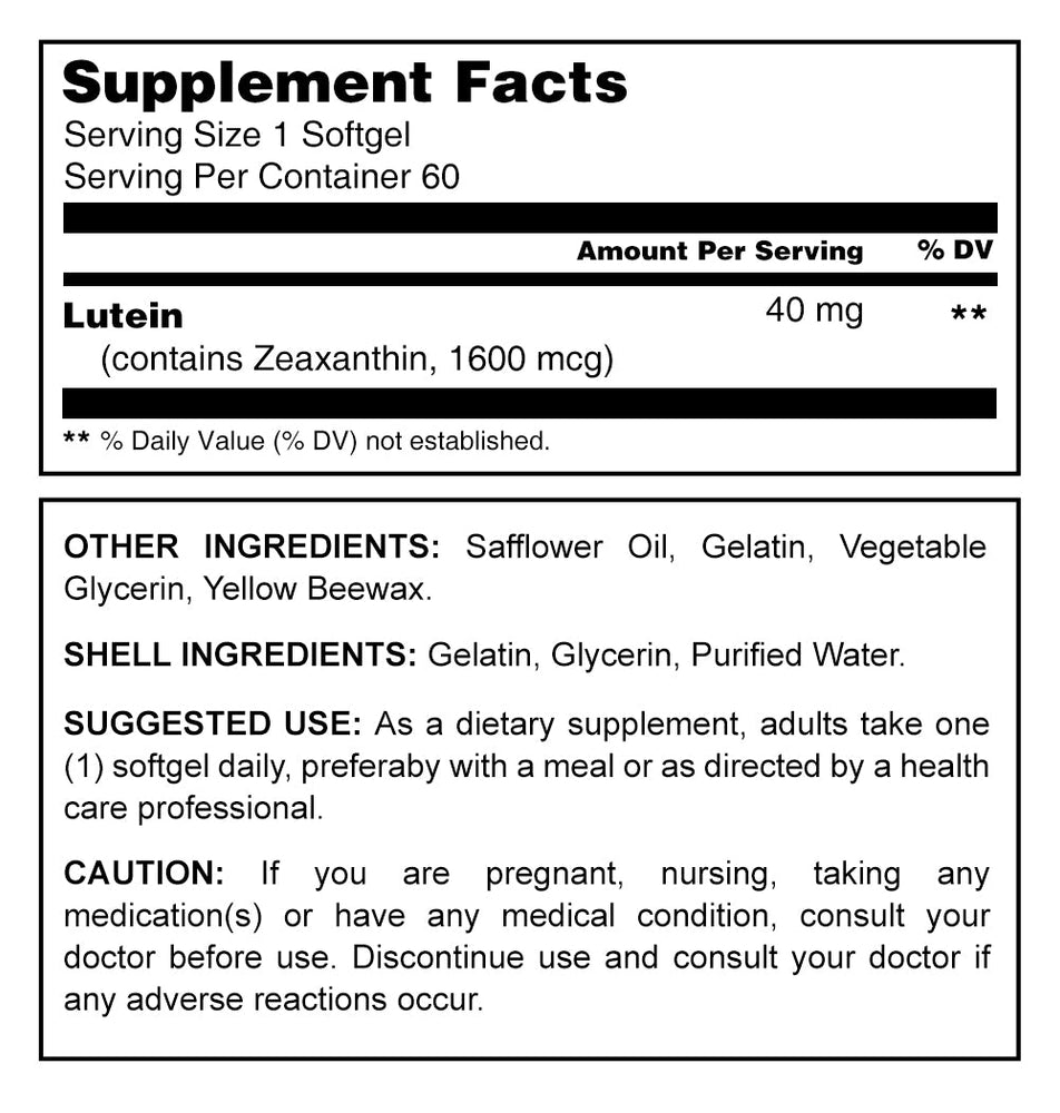 Herbal Secrets Lutein with Zeaxanthin 40 Mg 60 Softgels