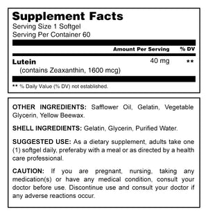 Herbal Secrets Lutein with Zeaxanthin 40 Mg 60 Softgels