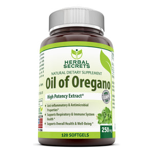 Herbal Secrets Oil of Oregano 250 Mg 120 Softgels
