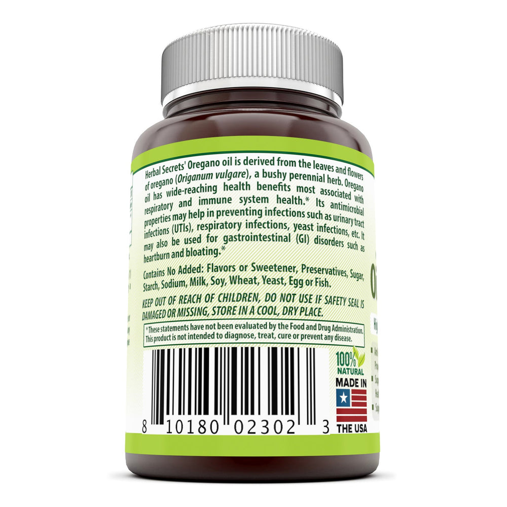 Herbal Secrets Oil of Oregano 250 Mg 120 Softgels