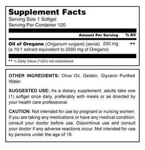 Herbal Secrets Oil of Oregano 250 Mg 120 Softgels
