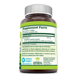 Herbal Secrets Oil of Oregano | 250mg 240 Softgels