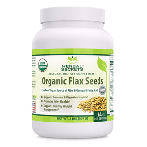 Herbal Secrets Organic Flax Seeds | 2 Lbs