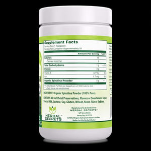 Herbal Secrets USDA Certified Organic Spirulina Powder 16 Oz 1 Lb