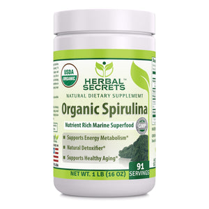 
                
                    Load image into Gallery viewer, Herbal Secrets USDA Certified Organic Spirulina Powder 16 Oz 1 Lb
                
            